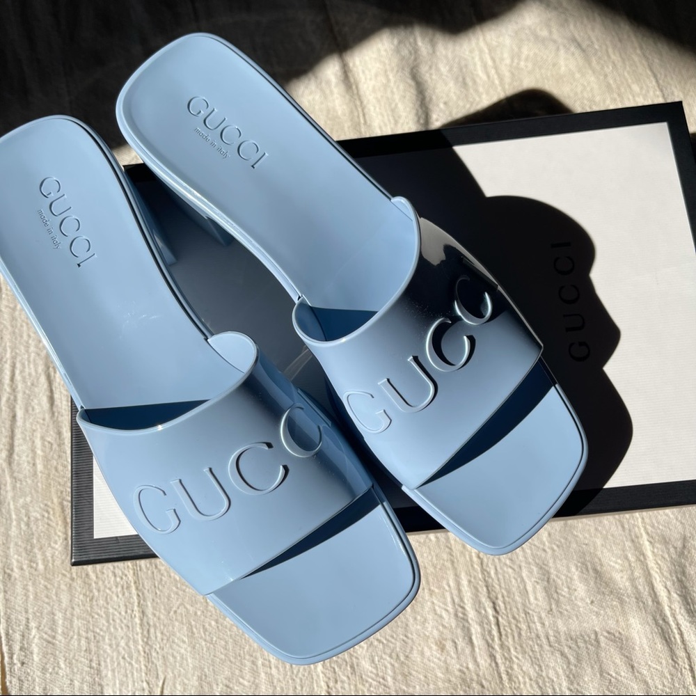Gucci Rubber Heeled Sandals
